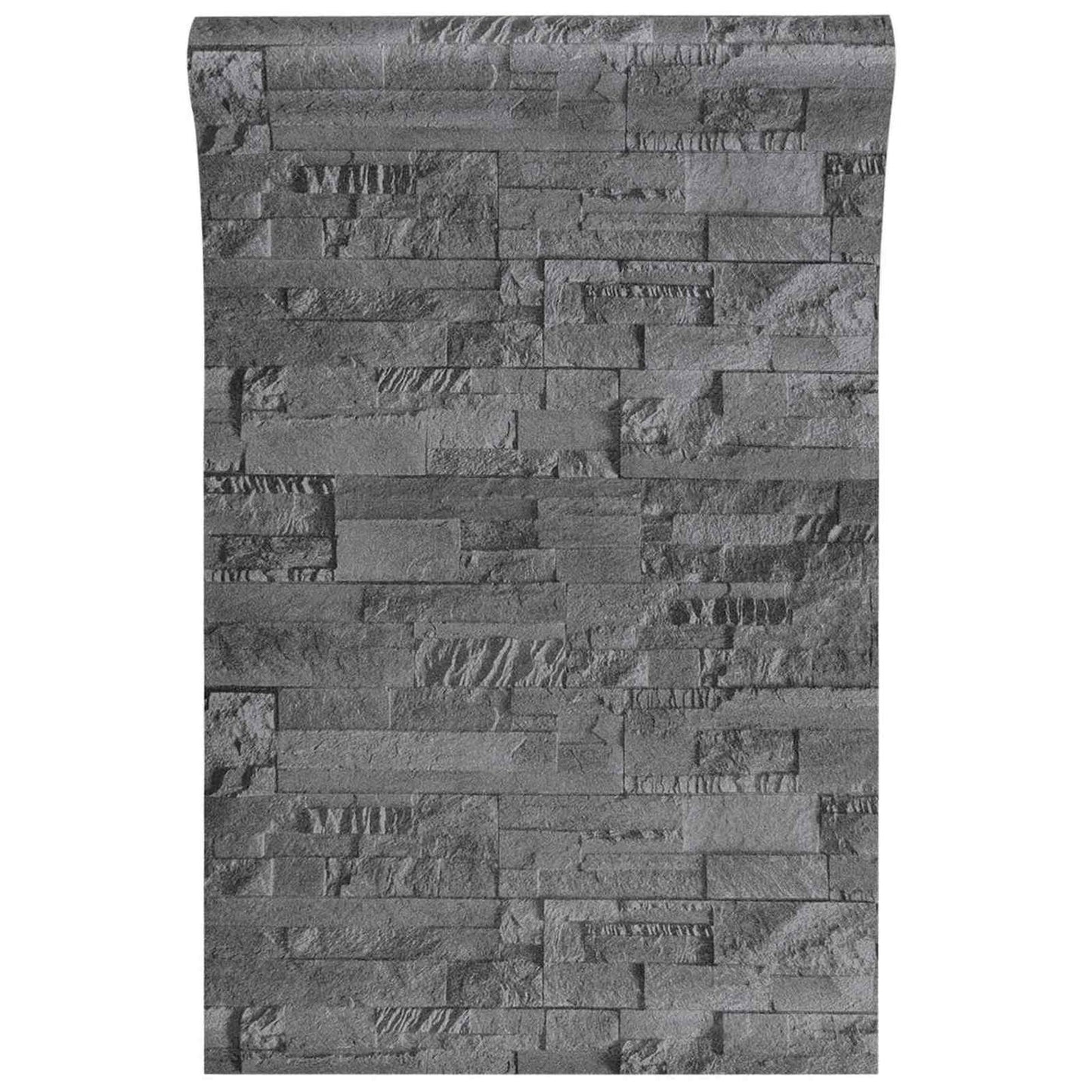 3D Stone Wallpaper Black 10 x 0.53 m Non-Woven Fabric