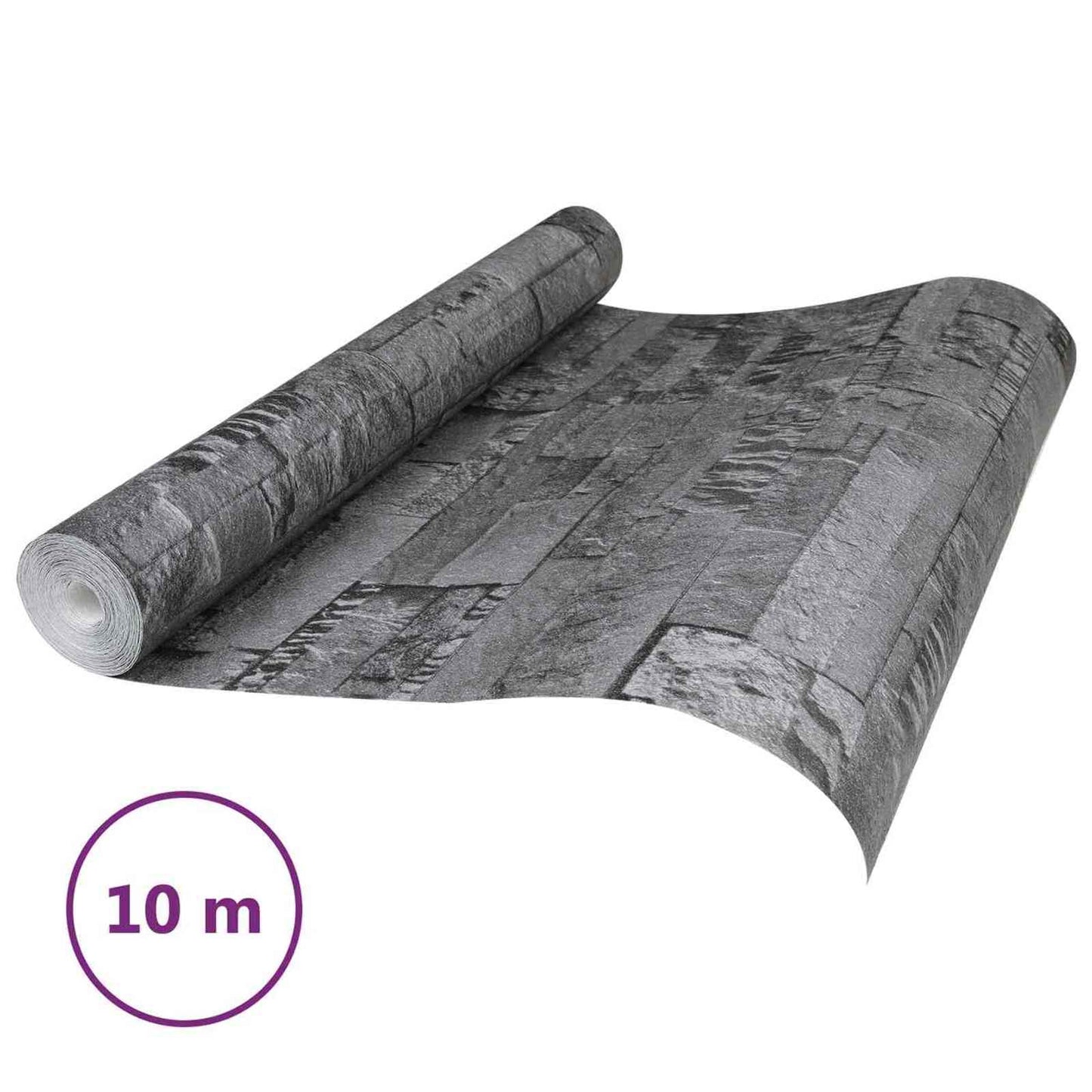3D Stone Wallpaper Black 10 x 0.53 m Non-Woven Fabric