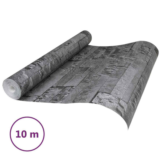 3D Stone Wallpaper Black 10 x 0.53 m Non-Woven Fabric