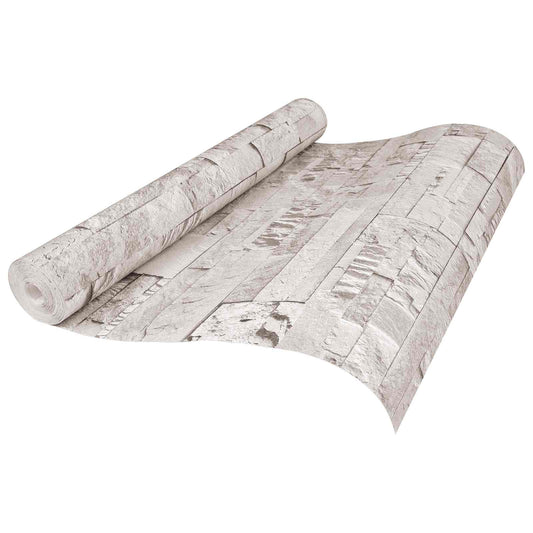 3D Stone Wallpaper Cream 10 x 0.53 m Non-Woven Fabric