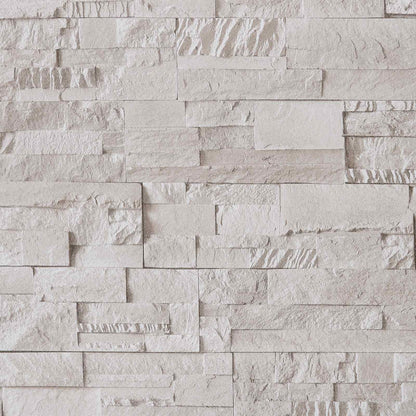 3D Stone Wallpaper Cream 10 x 0.53 m Non-Woven Fabric