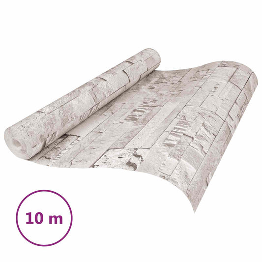 3D Stone Wallpaper Cream 10 x 0.53 m Non-Woven Fabric