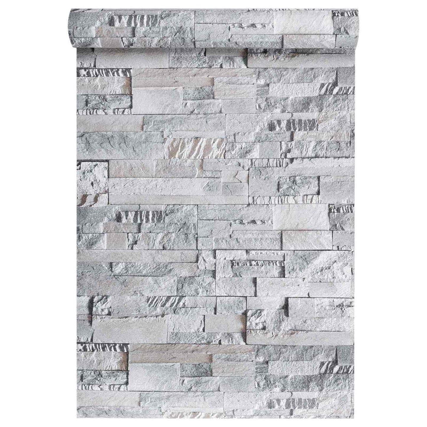 3D Stone Wallpaper Grey 10 x 0.53 m Non-Woven Fabric