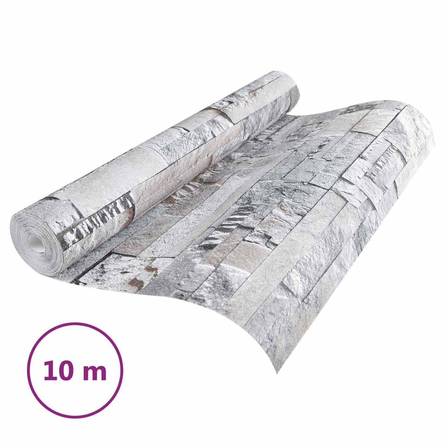 3D Stone Wallpaper Grey 10 x 0.53 m Non-Woven Fabric