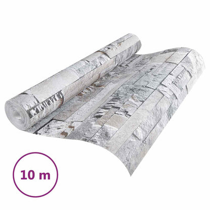 3D Stone Wallpaper Grey 10 x 0.53 m Non-Woven Fabric