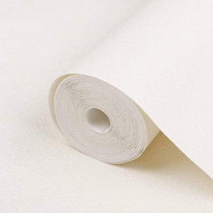 3D Solid Wallpaper Cream White 10 x 0.53 m Non-Woven Fabric
