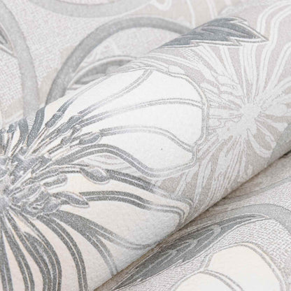 3D Solid Wallpaper Striped Flower 10 x 0.53 m Non-Woven Fabric