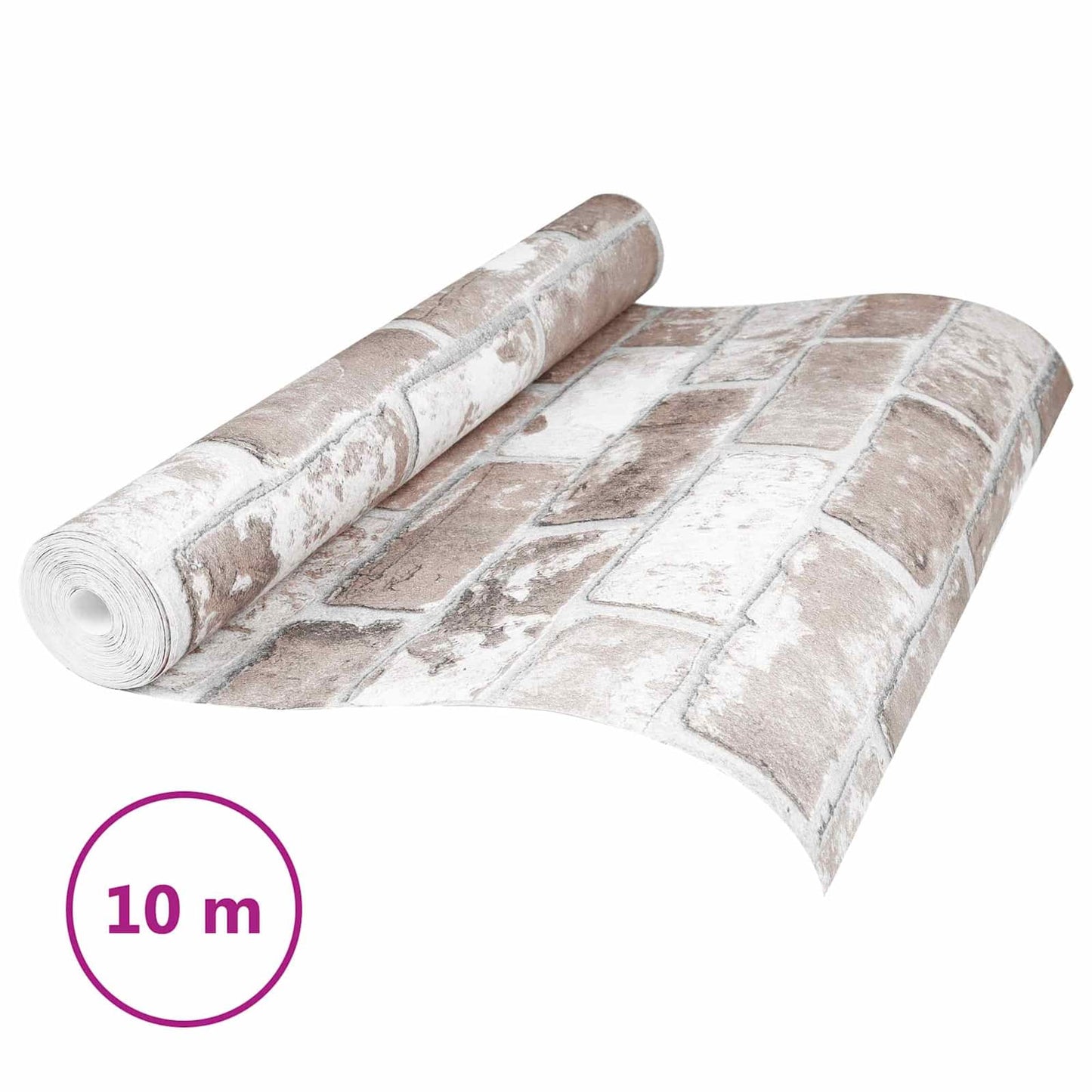 3D Solid Wallpaper Striped Brick 10 x 0.53 m Non-Woven Fabric