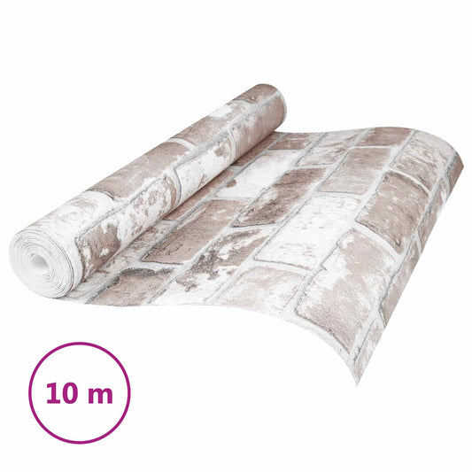 3D Solid Wallpaper Striped Brick 10 x 0.53 m Non-Woven Fabric