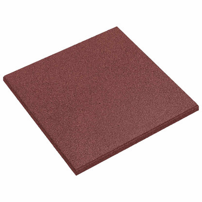 Fall Protection Tiles 6 pcs Red 50 x 50 cm Rubber