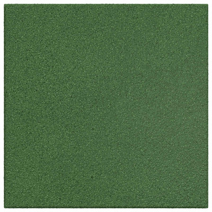 Fall Protection Tiles 6 pcs Green 50 x 50 cm Rubber