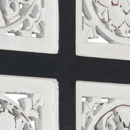 Art Decor 40 x 40 x 1.5 cm Black and White Engineered Wood