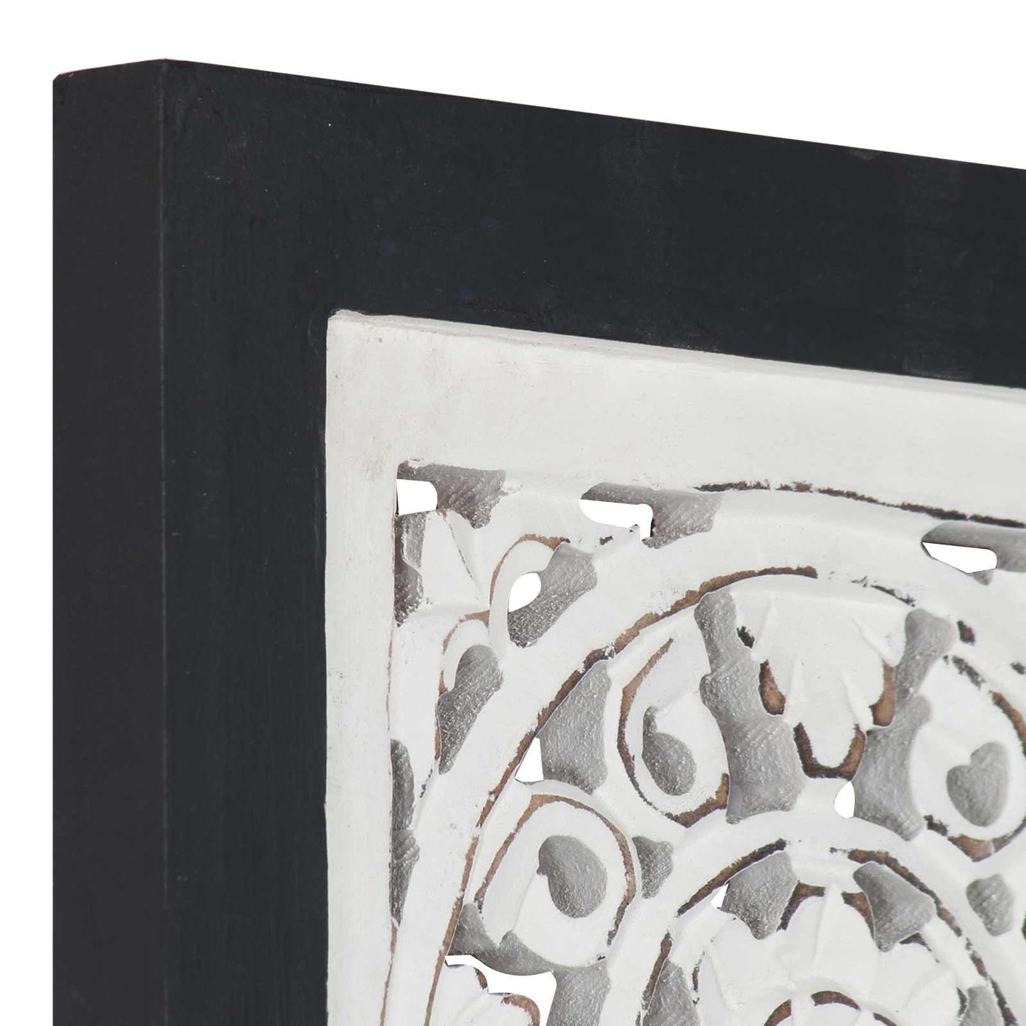 Art Decor 40 x 40 x 1.5 cm Black and White Engineered Wood