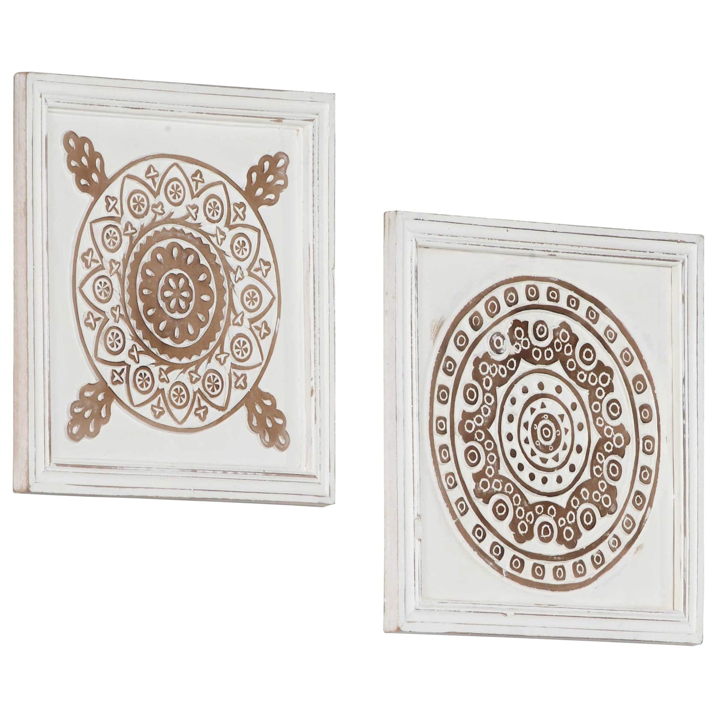 Art Decor 2 pcs Brown and White 40 x 40 x 1.5 cm