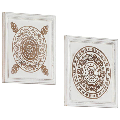 Art Decor 2 pcs Brown and White 40 x 40 x 1.5 cm