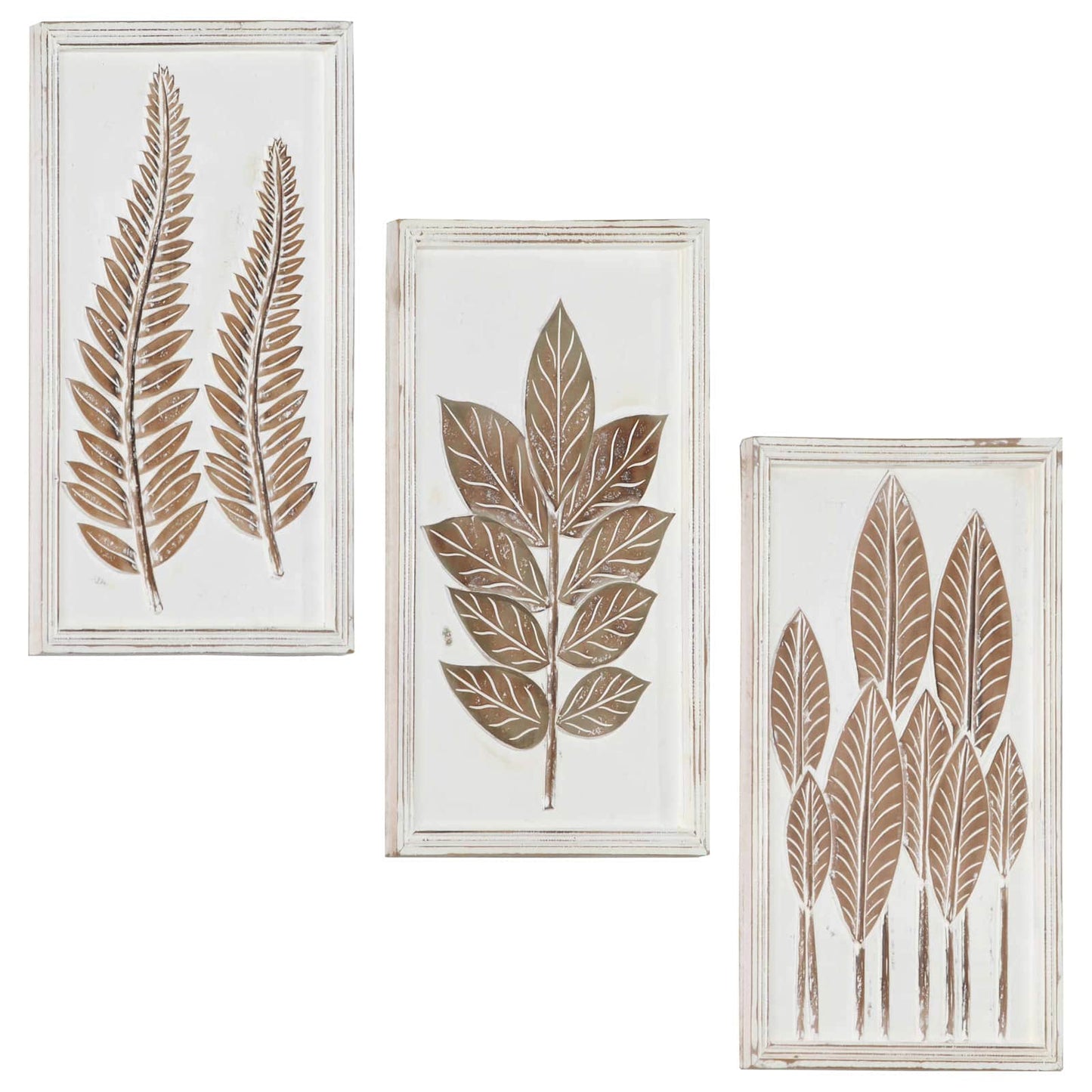 Art Decor 3 pcs Brown and White 40 x 40 x 1.5 cm