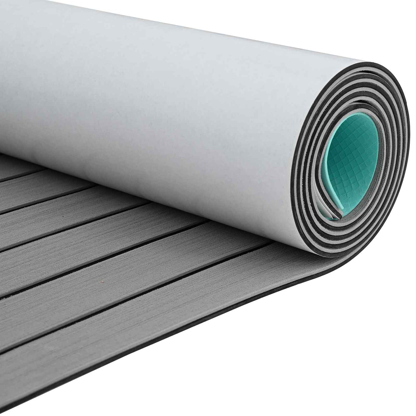 Boat Mat Striped Light Grey and Black 240 x 90 cm EVA