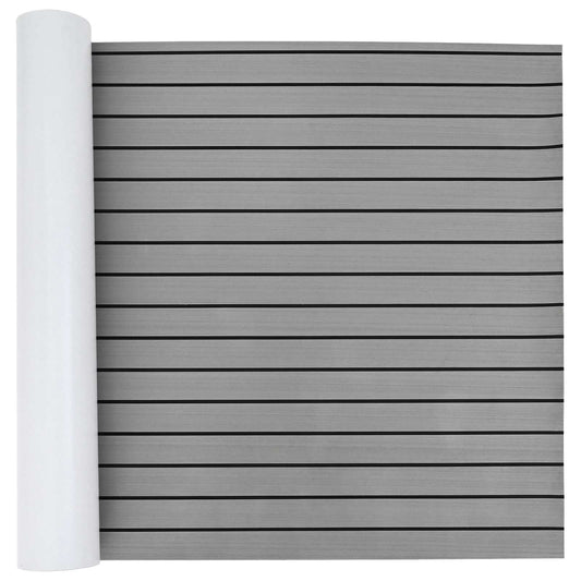 Boat Mat Striped Light Grey and Black 240 x 90 cm EVA