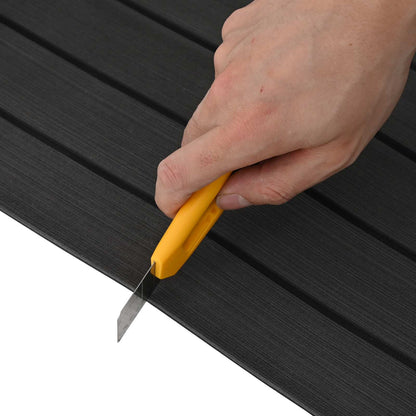 Boat Mat Striped Dark Grey and Black 240 x 90 cm EVA