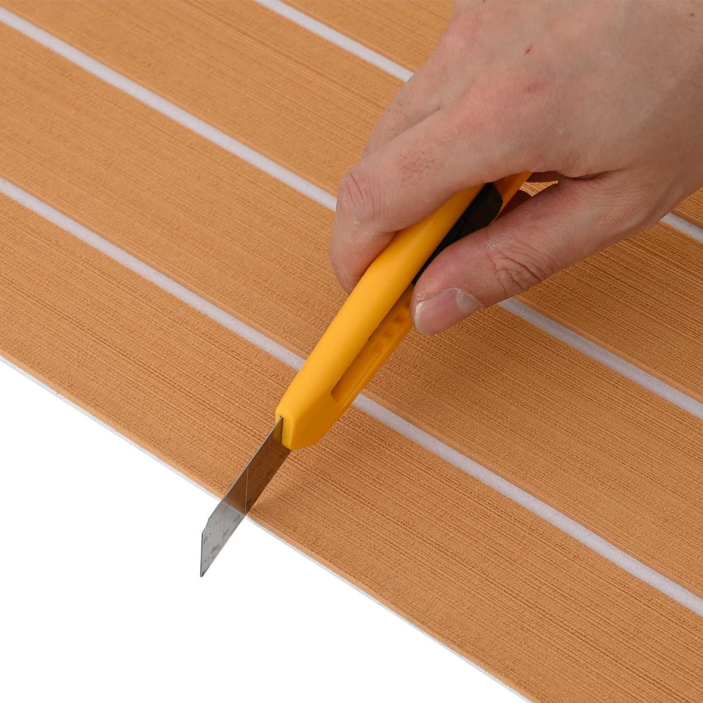 Boat Mat Striped Brown and White 240 x 90 cm EVA