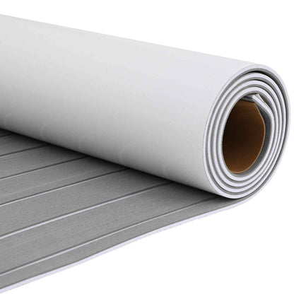 Boat Mat Striped Light Grey and White 240 x 90 cm EVA