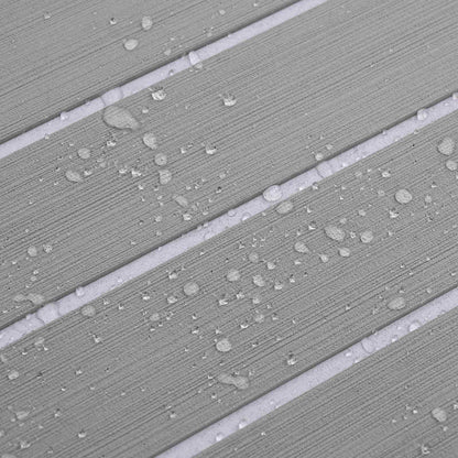 Boat Mat Striped Light Grey and White 240 x 90 cm EVA