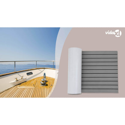 Boat Mat Striped Light Grey and Black 240 x 60 cm EVA