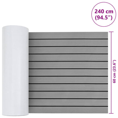 Boat Mat Striped Light Grey and Black 240 x 60 cm EVA