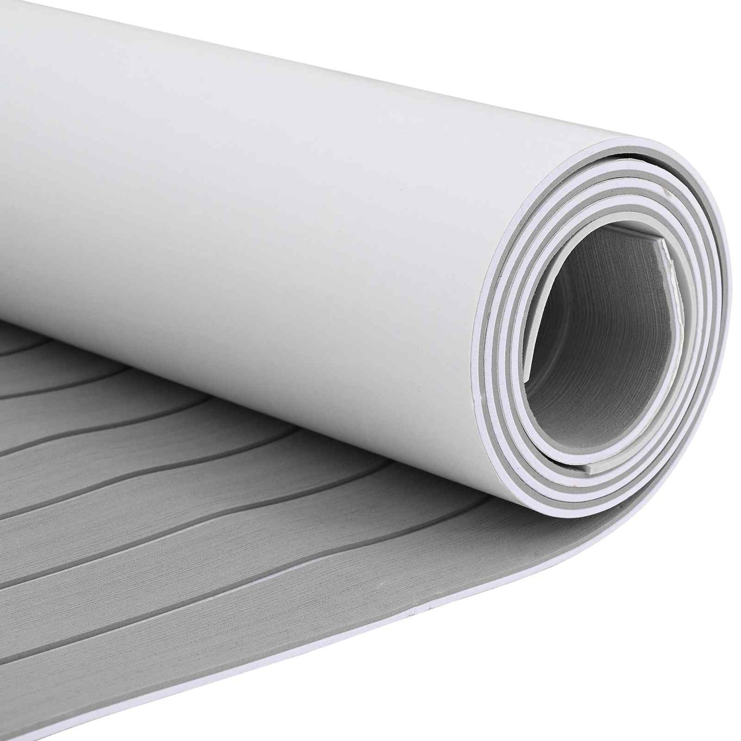 Boat Mat Striped Light Grey and White 240 x 60 cm EVA