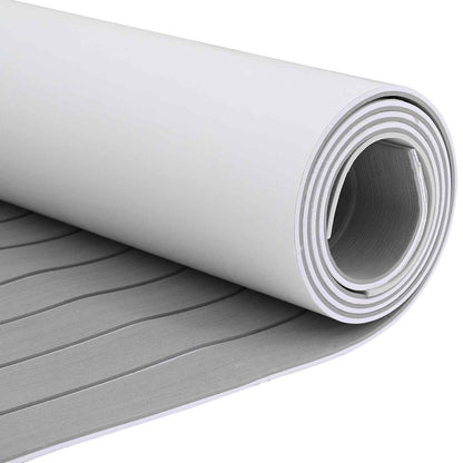 Boat Mat Striped Light Grey and White 240 x 60 cm EVA