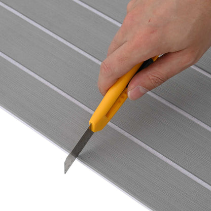 Boat Mat Striped Light Grey and White 240 x 60 cm EVA