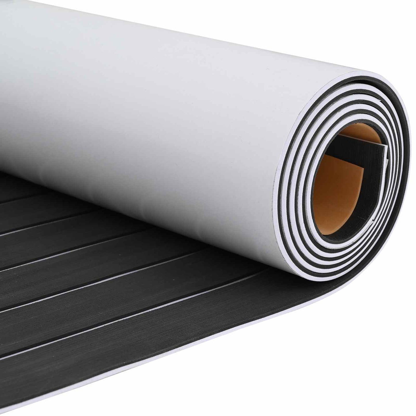 Boat Mat Striped Dark Grey and White 240 x 60 cm EVA