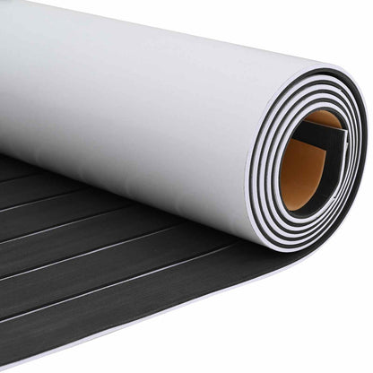 Boat Mat Striped Dark Grey and White 240 x 60 cm EVA
