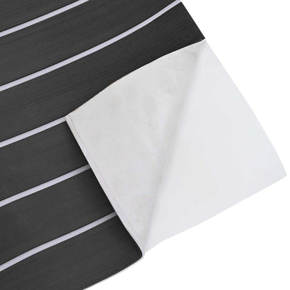 Boat Mat Striped Dark Grey and White 240 x 60 cm EVA