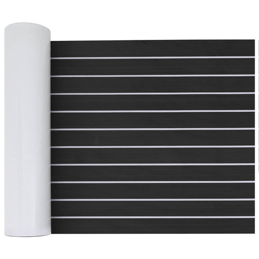 Boat Mat Striped Dark Grey and White 240 x 60 cm EVA