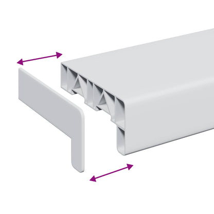 Window Sill White 140 x 10 x 4.5 cm PVC