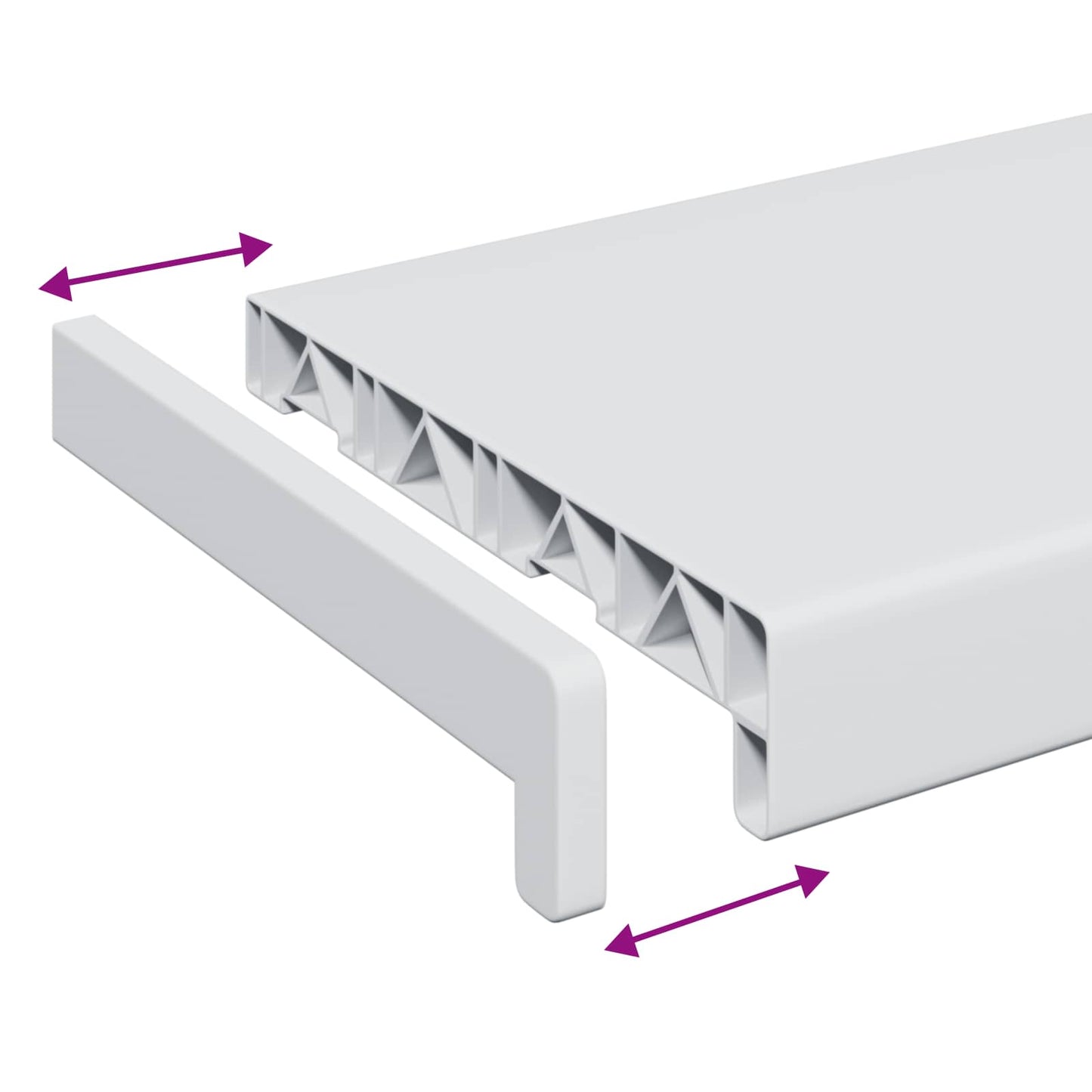 Window Sill White 140 x 25 x 4.5 cm PVC