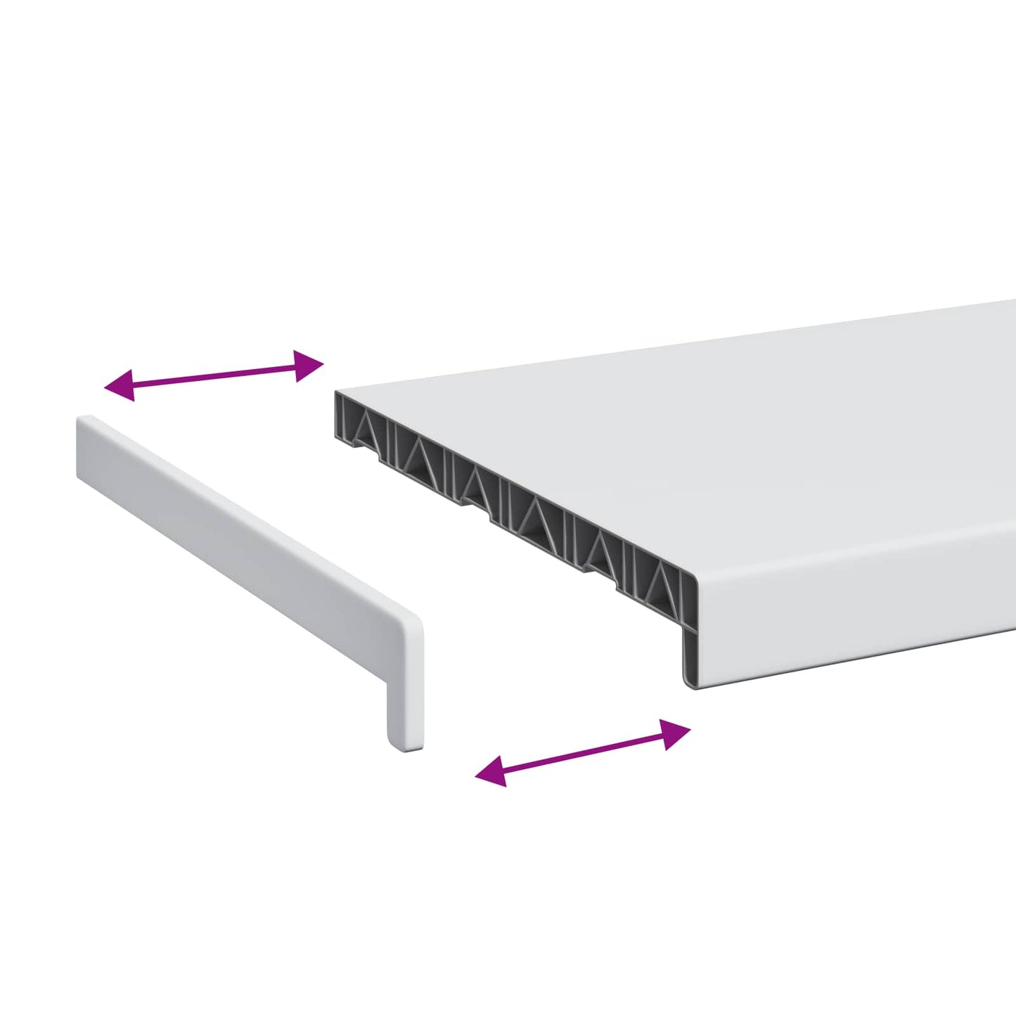 Window Sill White 100 x 30 x 4.5 cm PVC