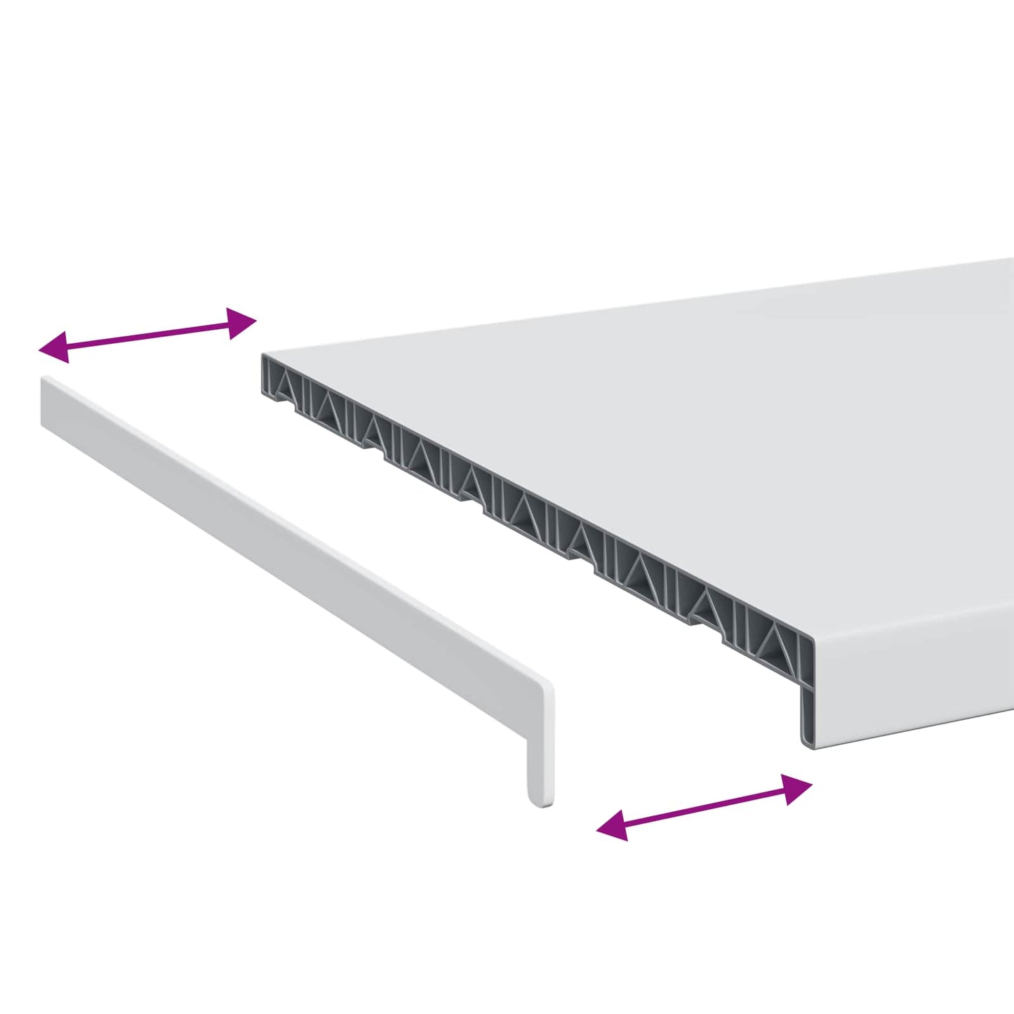 Window Sill White 100 x 50 x 4.5 cm PVC