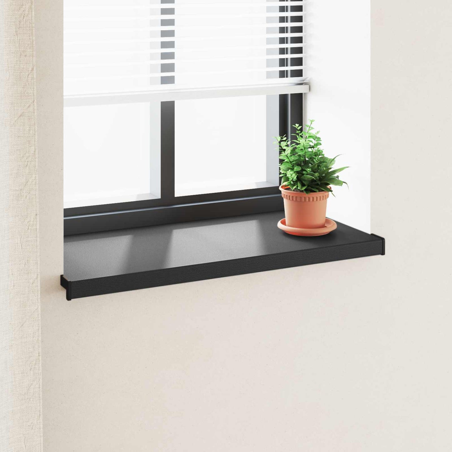 Window Sill Black with wood grain 100 x 40 x 4.5 cm PVC
