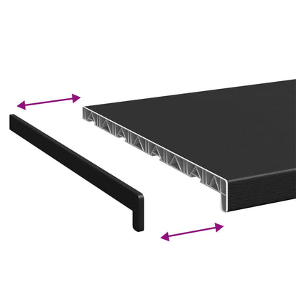 Window Sill Black with wood grain 140 x 40 x 4.5 cm PVC