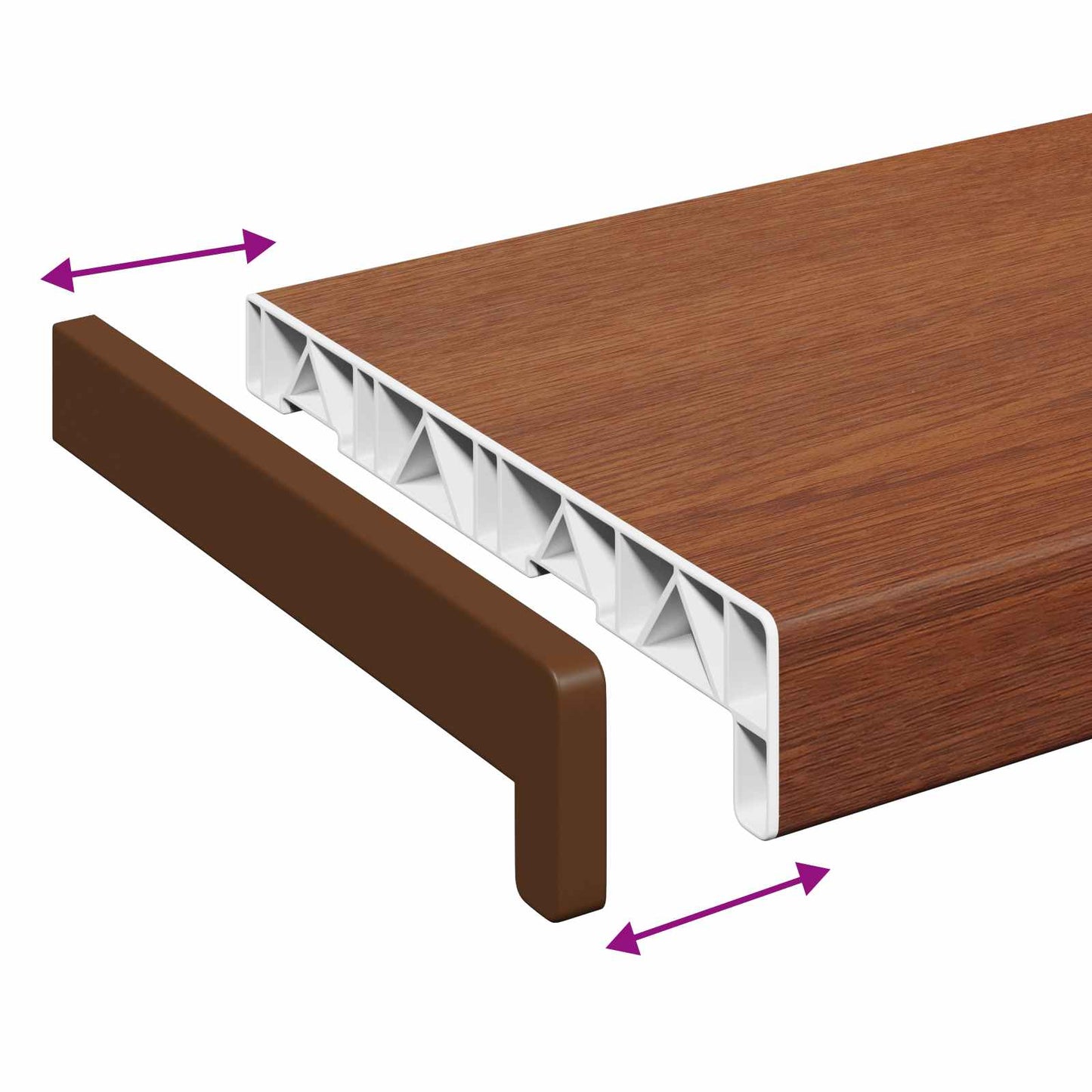 Window Sill Brown wood 160 x 25 x 4.5 cm PVC