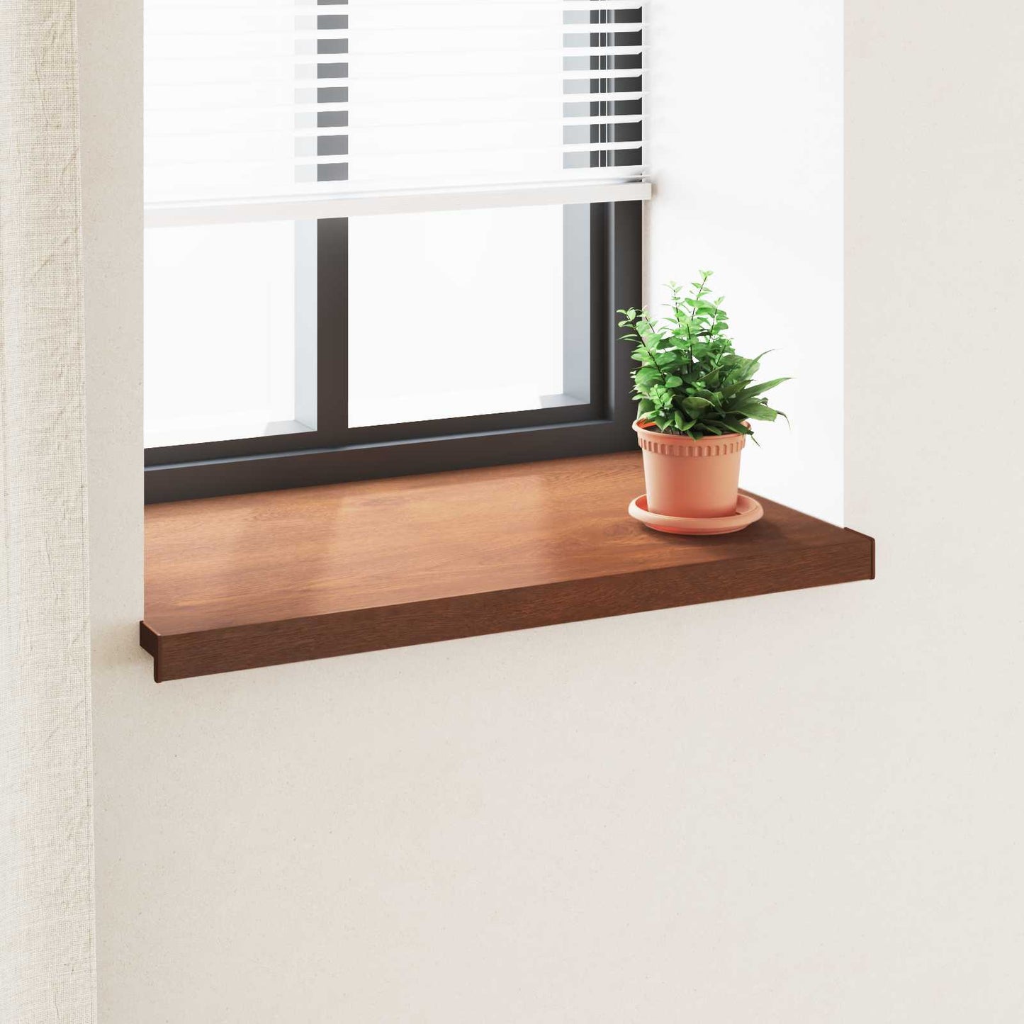 Window Sill Brown wood 100 x 50 x 4.5 cm PVC