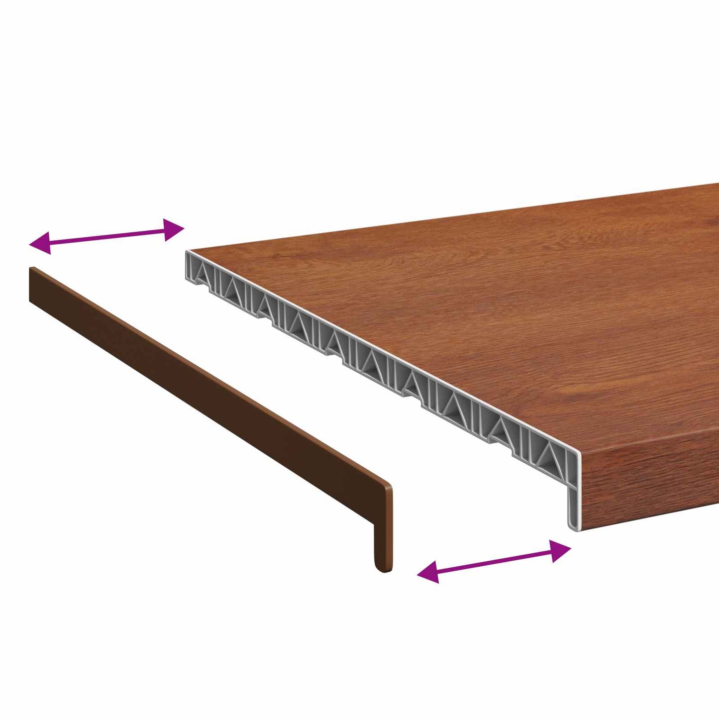Window Sill Brown wood 140 x 50 x 4.5 cm PVC