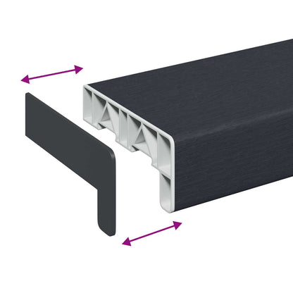 Window Sill Anthracite with wood grain 80 x 15 x 4.5 cm PVC