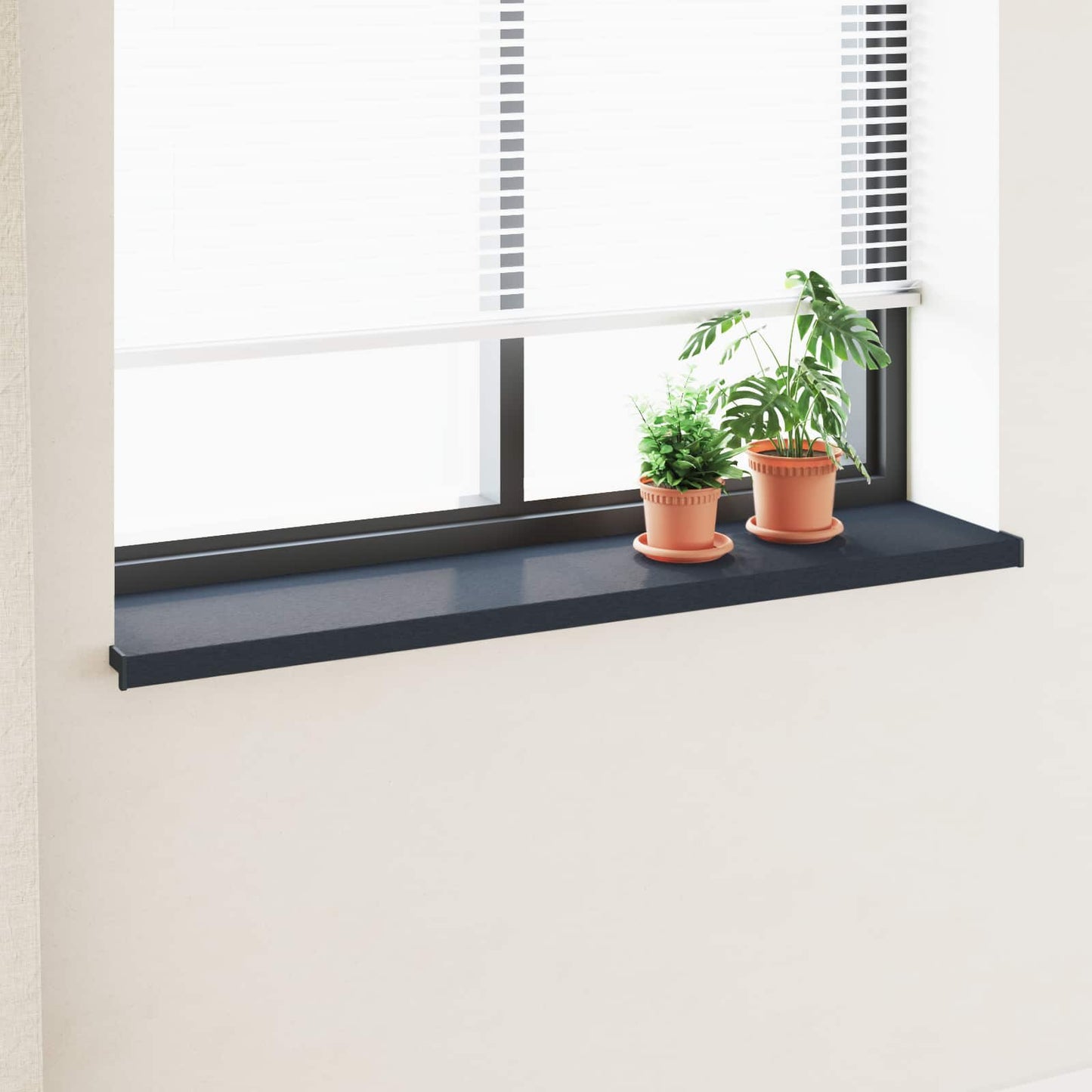 Window Sill Anthracite with wood grain 160 x 35 x 4.5 cm PVC