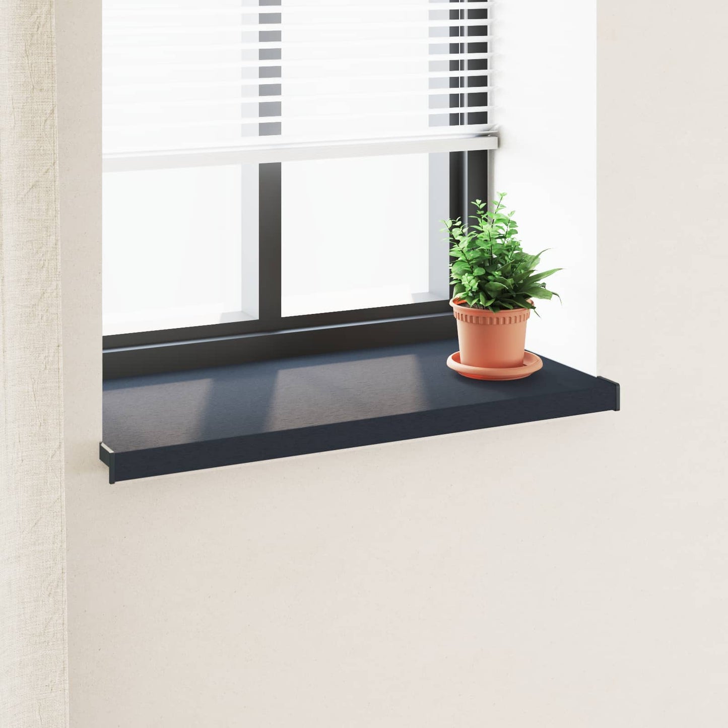 Window Sill Anthracite with wood grain 60 x 45 x 4.5 cm PVC