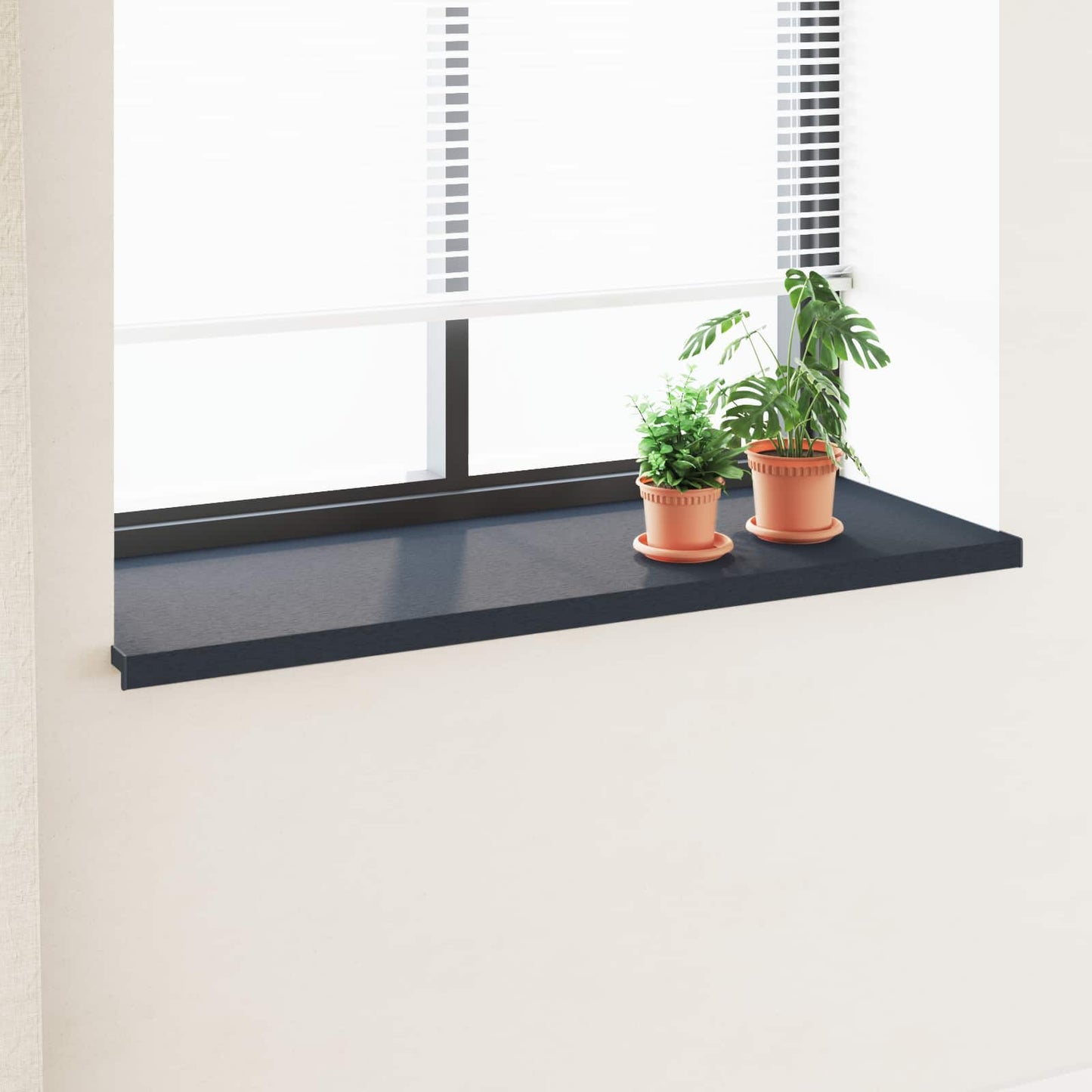 Window Sill Anthracite with wood grain 160 x 50 x 4.5 cm PVC