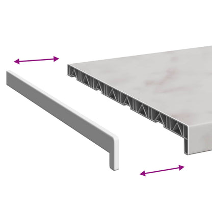 Window Sill Marble texture 140 x 40 x 4.5 cm PVC