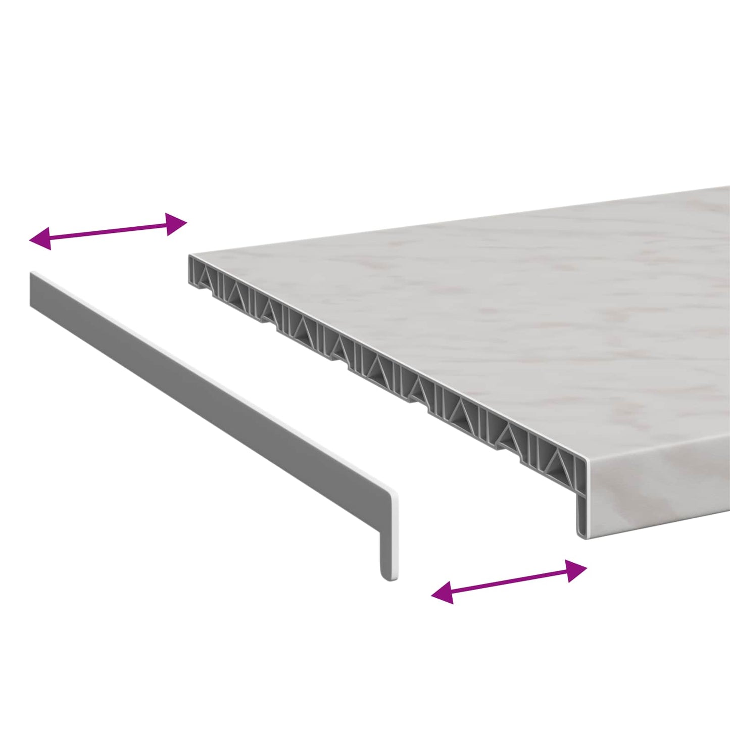 Window Sill Marble texture 100 x 50 x 4.5 cm PVC
